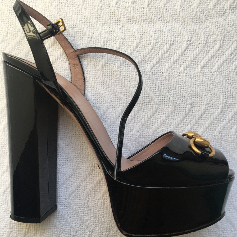 Authentic Gucci Claudie Horsebit Platform Sandal